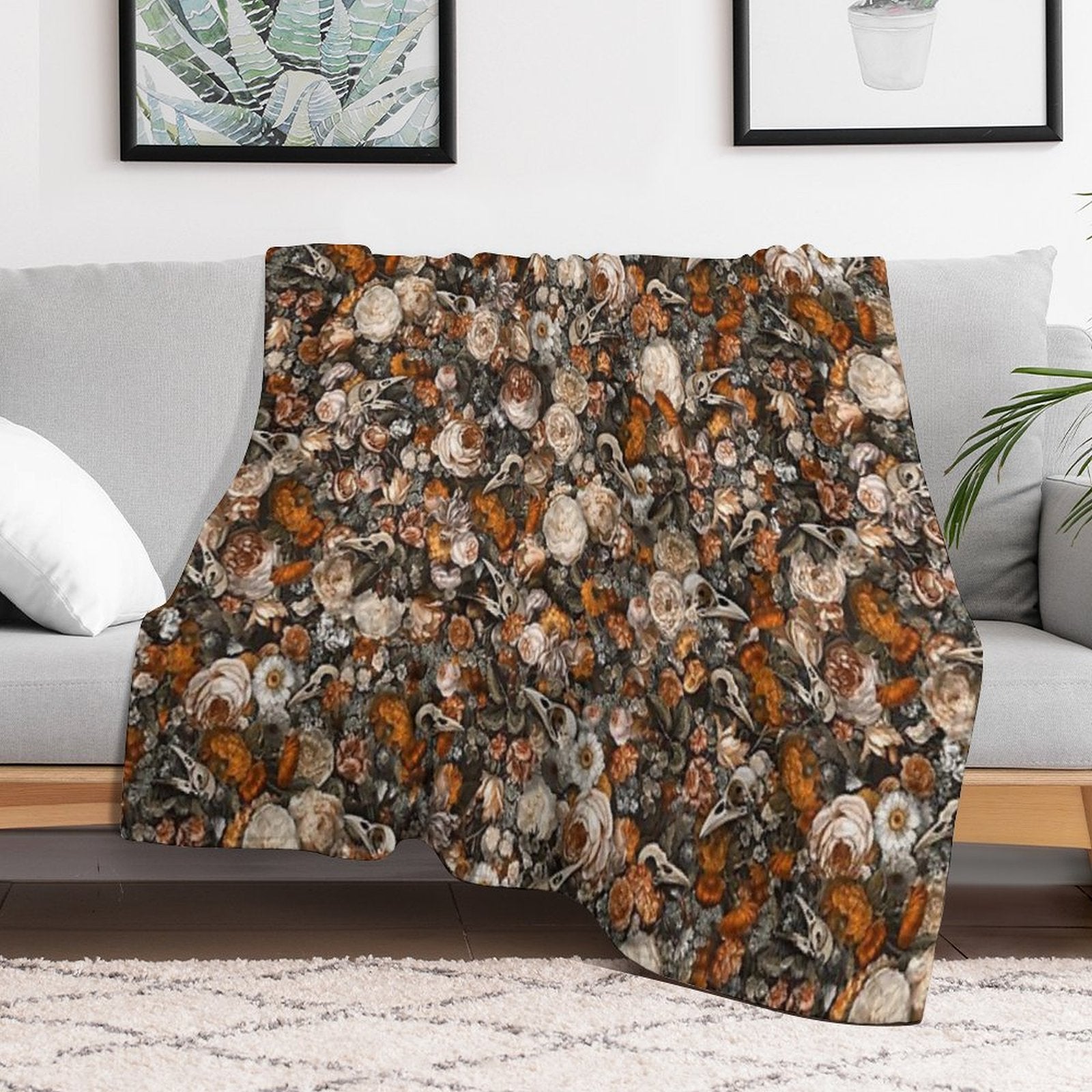 Baroque Macabre Versatility Throw Blanket