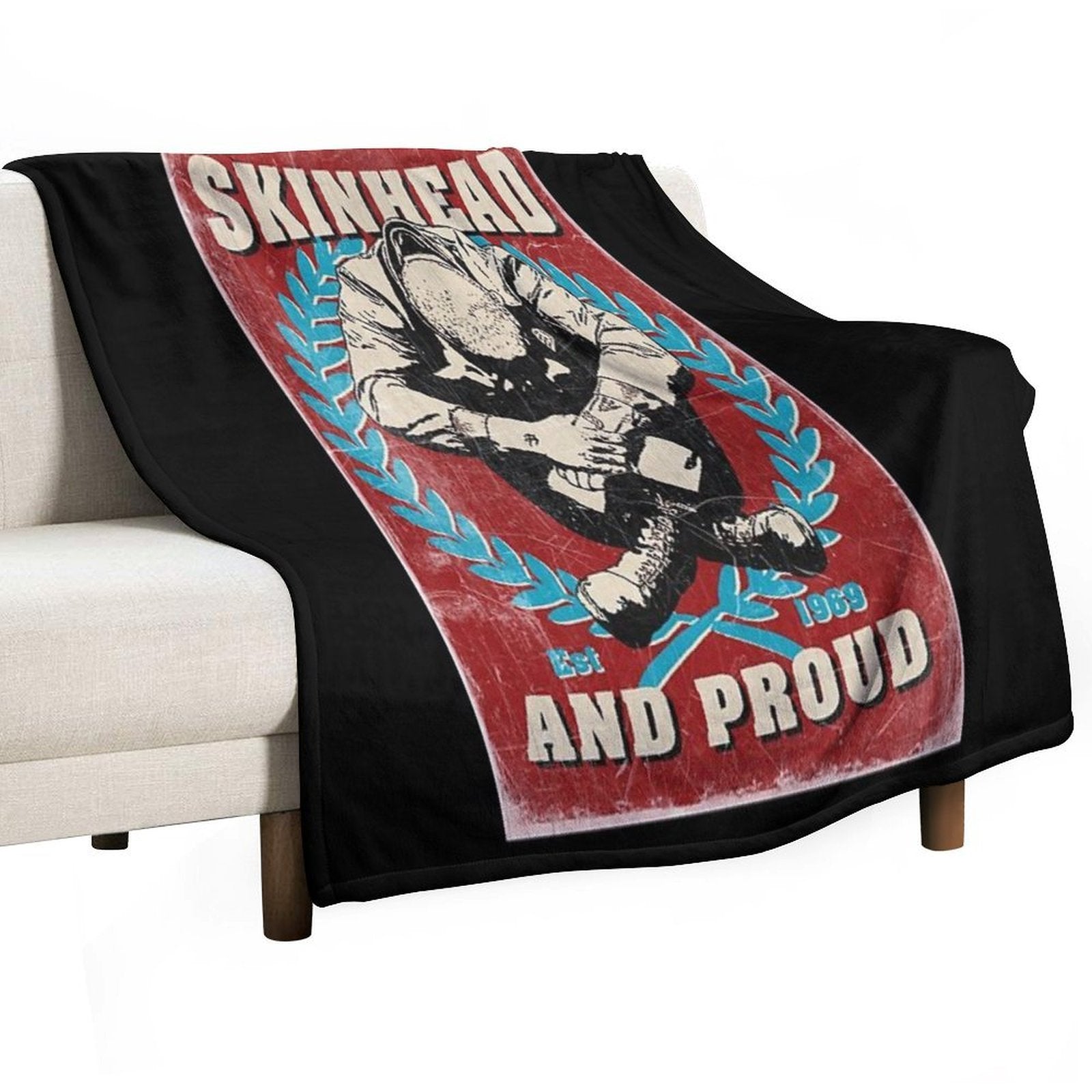 Skinhead And Proud Compact Throw Blanket