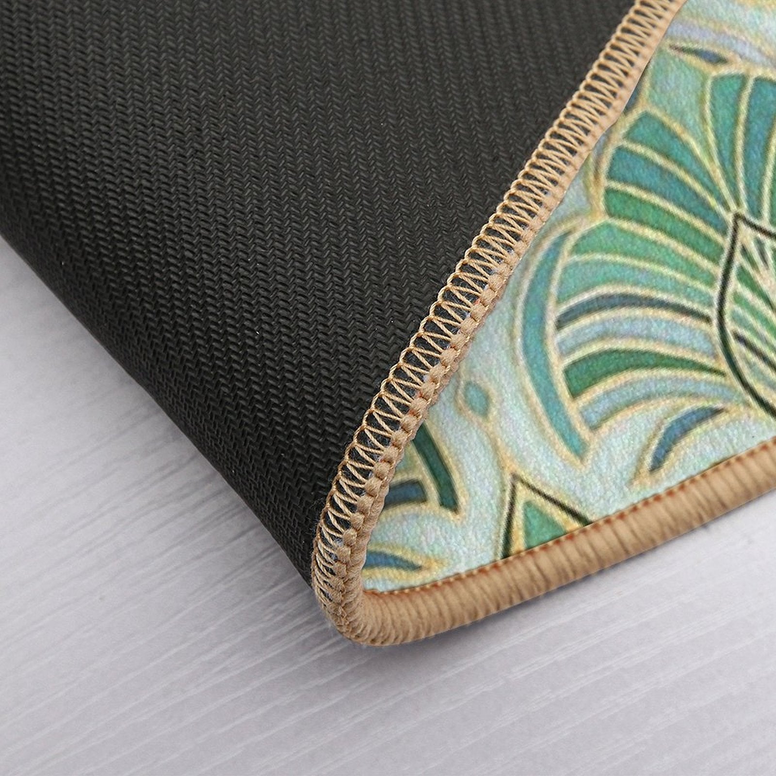 Jade Enamel Art Deco Fans  Absorbent Bath Mat