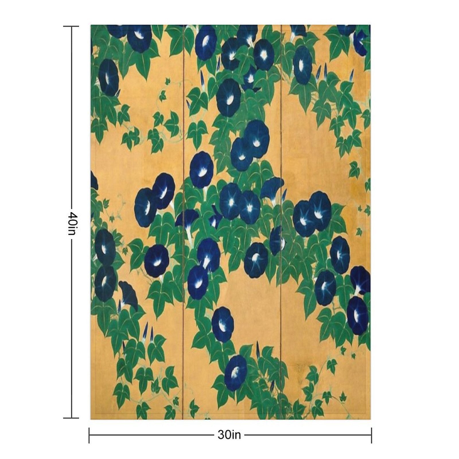 Morning Glories by Suzuki Kiitsu Sustainable Throw Blanket