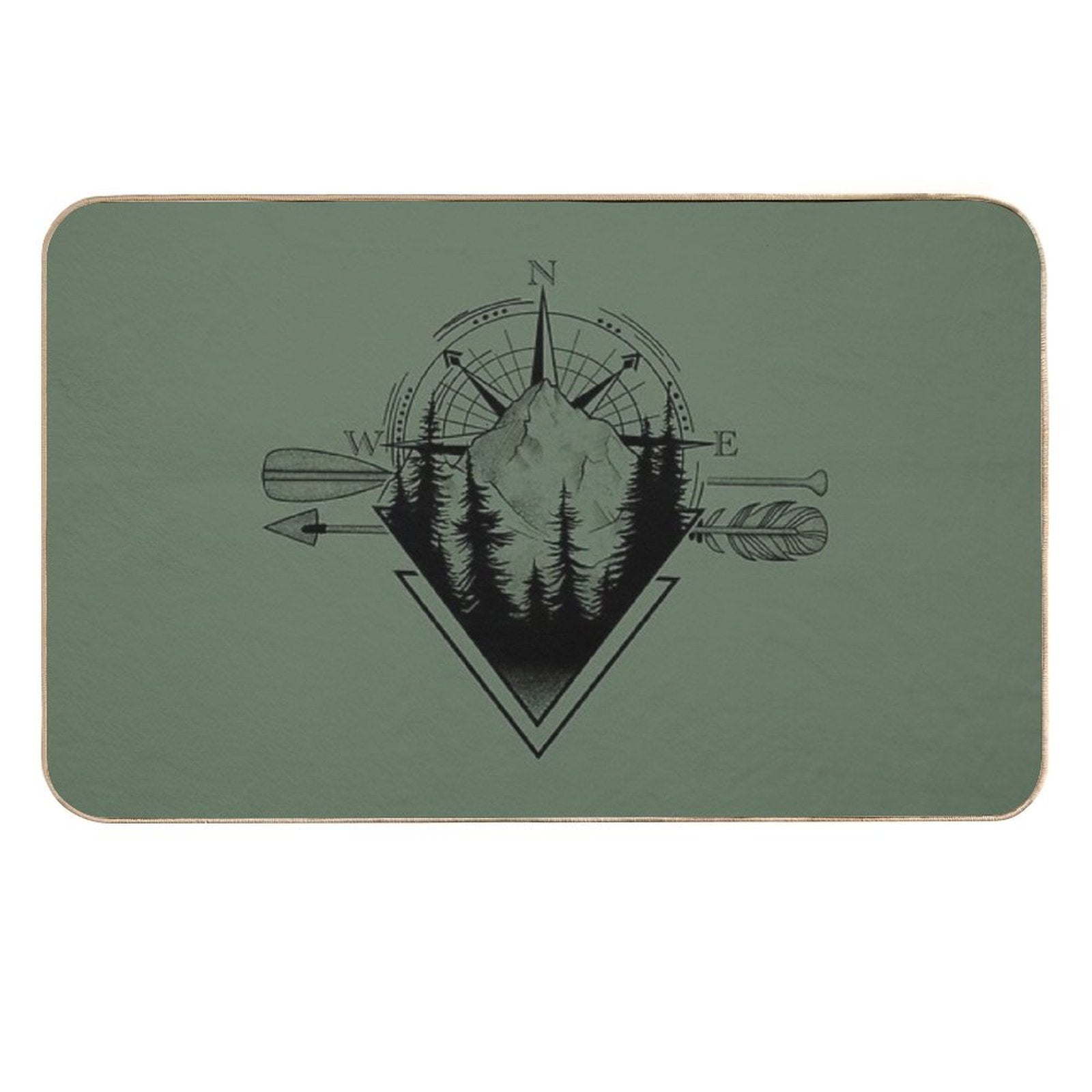 Nature Mountain Compass Geometric Graphics Shirt  Eco-Friendly Bath Mat