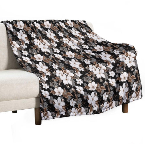 Apple Flowers. Decorative Floral Pattern Sustainable Throw Blanket
