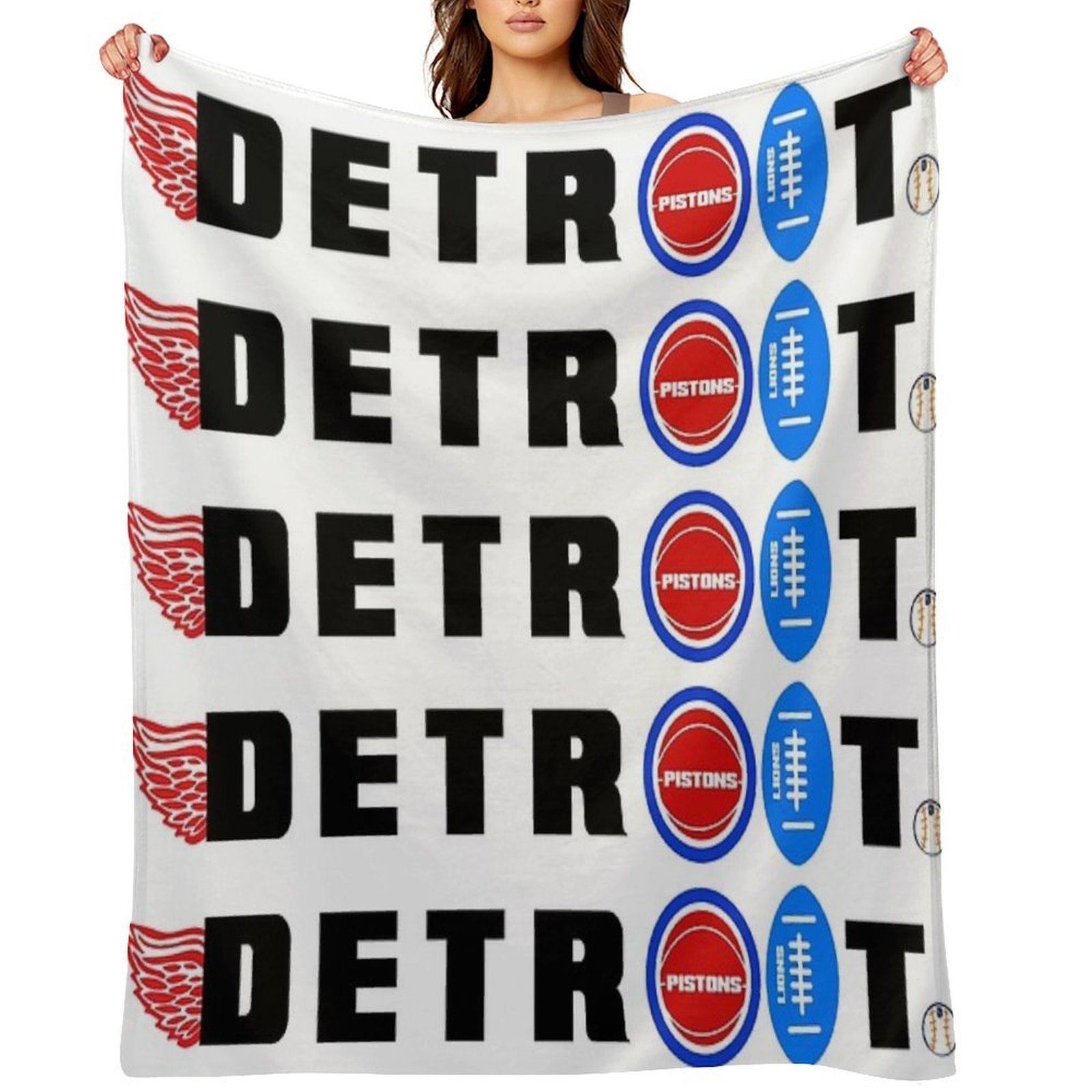 Detroit Sports Travel-friendly Throw Blanket