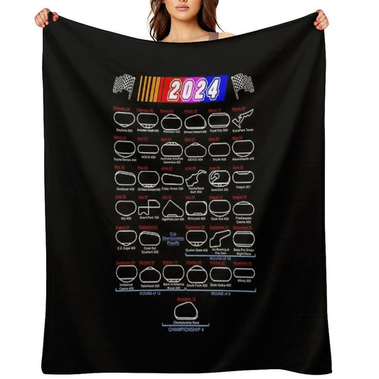 Schedule Nascar Cup Series 2024 Travel-friendly Throw Blanket