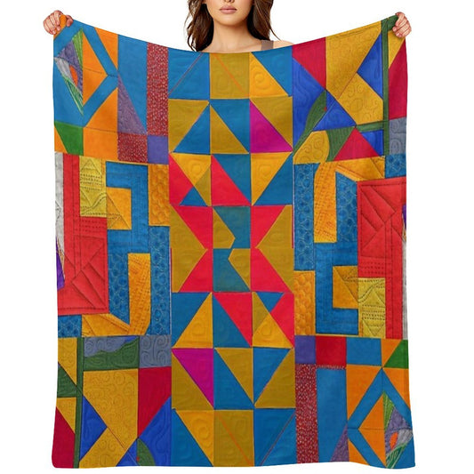 Vivid Color Patchwork Anti-pilling Throw Blanket