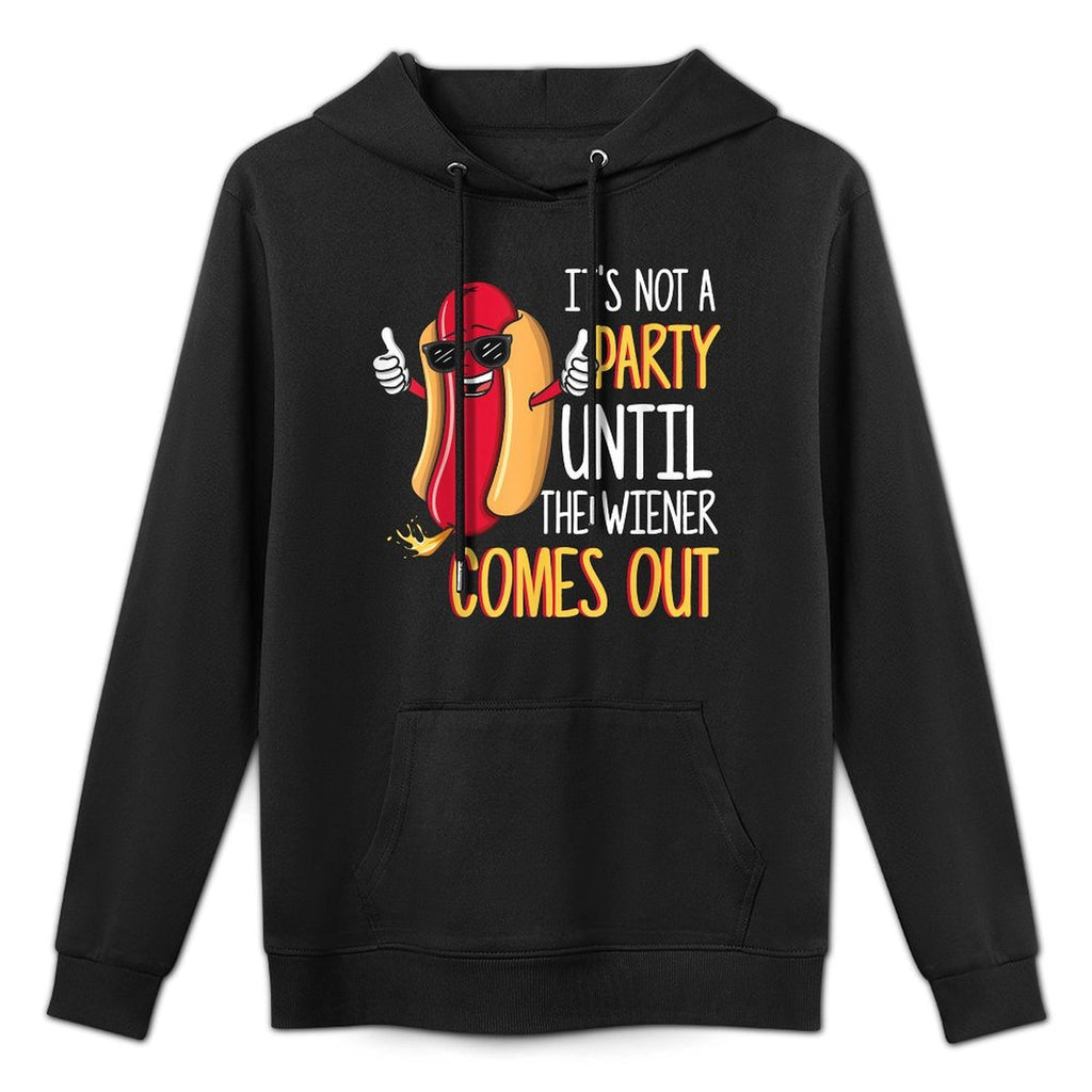 Its Not A Party Until The Wiener Comes Out - Funny Hot Dog Adjustable Hood Hoodie