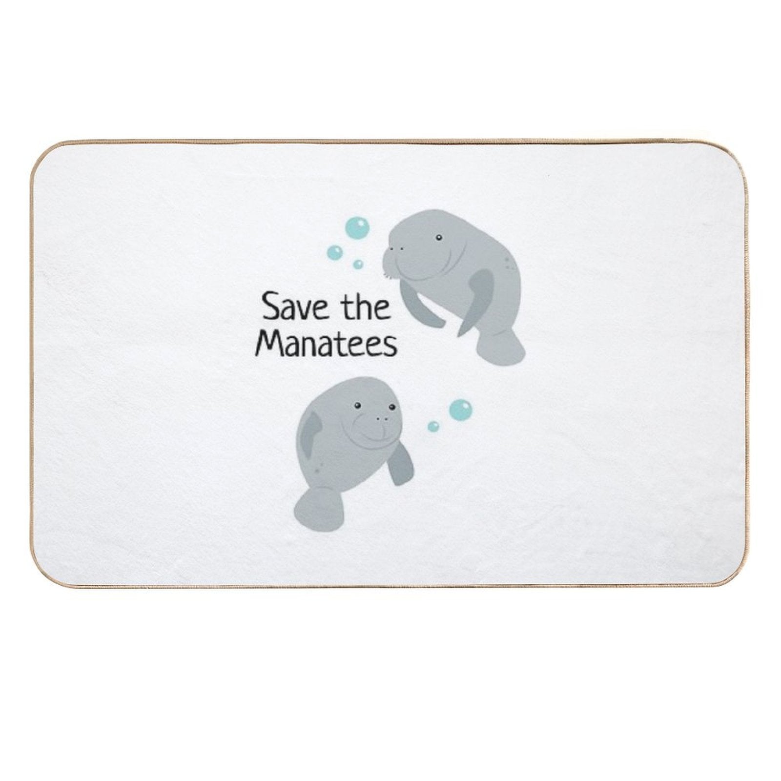 Save The Manatees  Dirt-Trapping Bath Mat