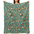 Autumn Geckos in Green Durable Throw Blanket