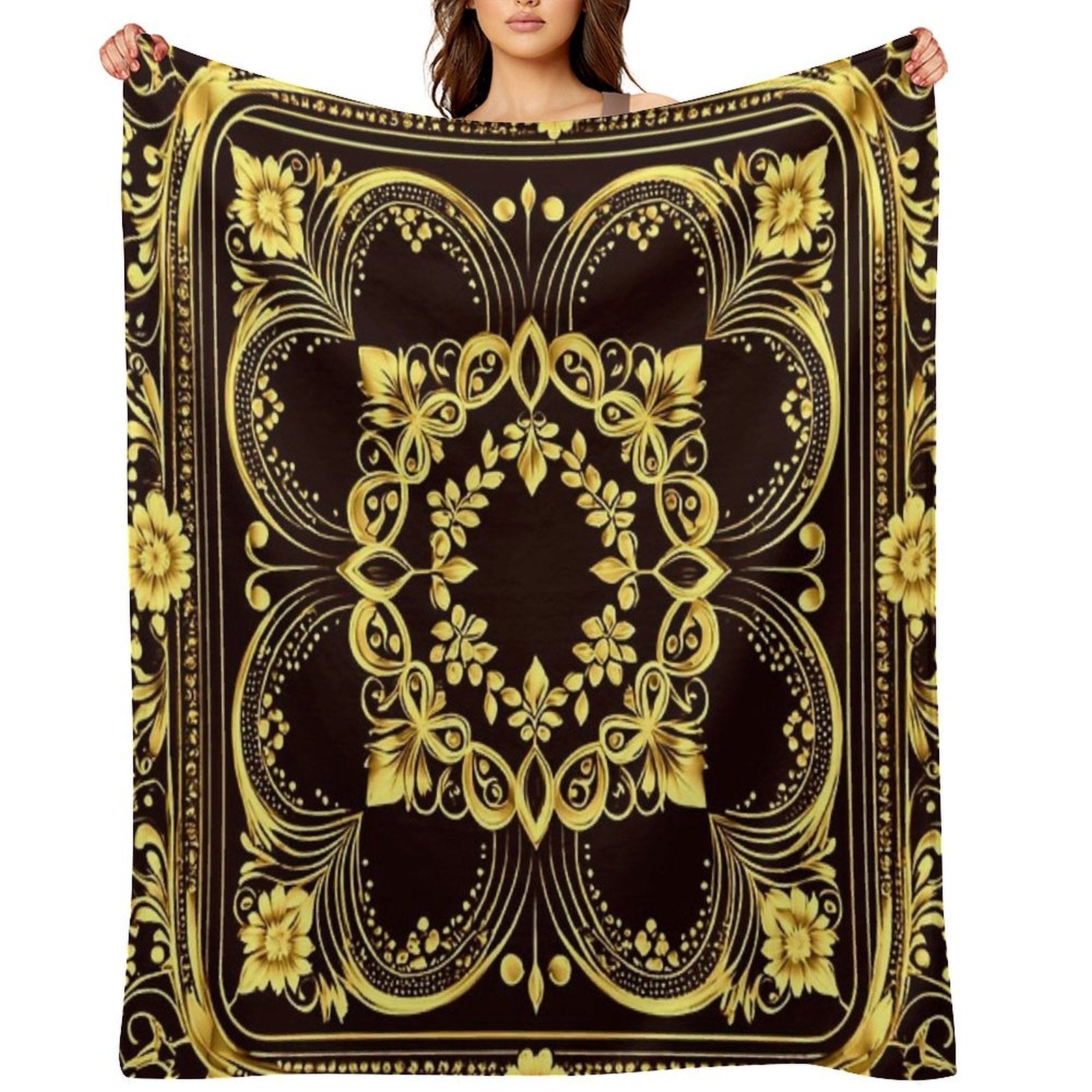 Royal Pattern Wrinkle-free Throw Blanket