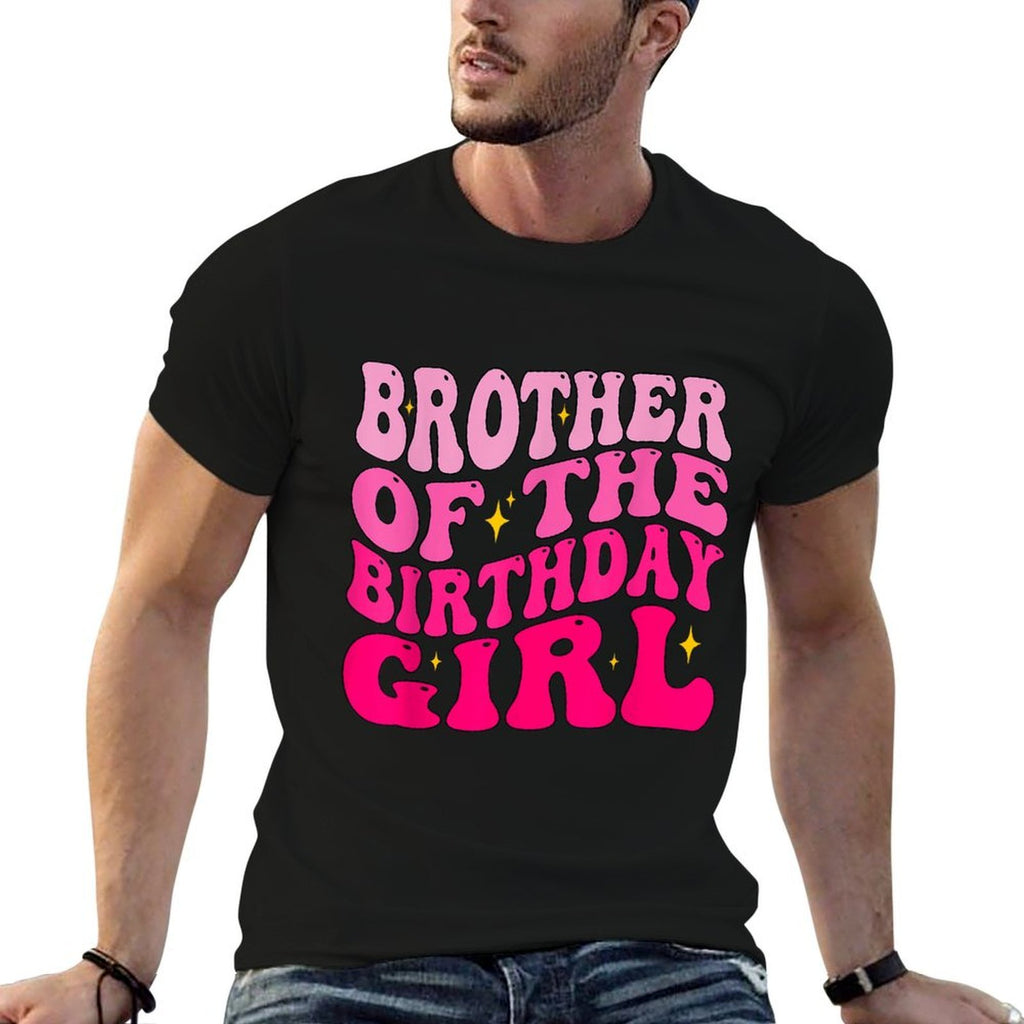Brother of The Birthday Girl Birthday Party Groovy Retro  Relaxed-fit T-Shirt