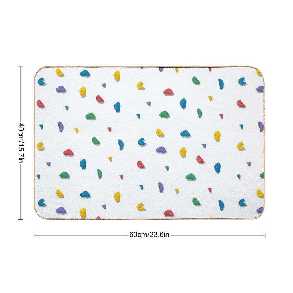 Rock Climbing Boulder Hold Pattern  Fade-Resistant Bath Mat
