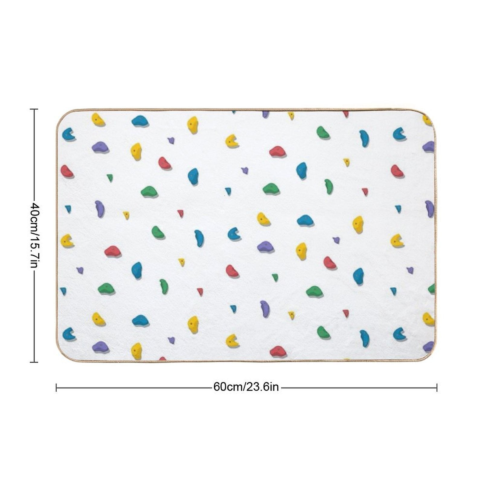 Rock Climbing Boulder Hold Pattern  Fade-Resistant Bath Mat