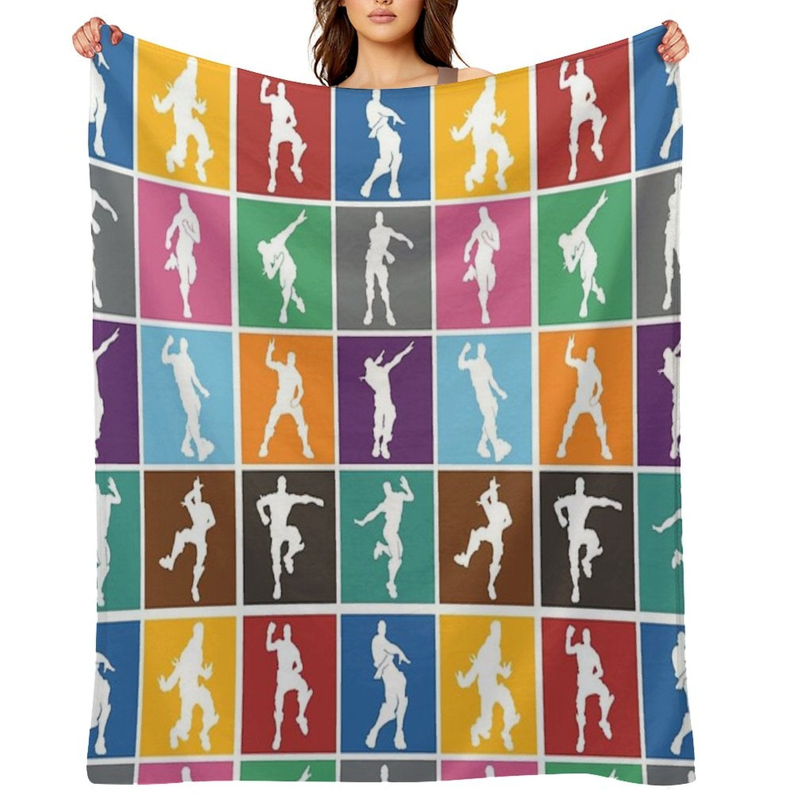 Battle Royale Victory Dance Rainbow Lattice Funny All-season Throw Blanket