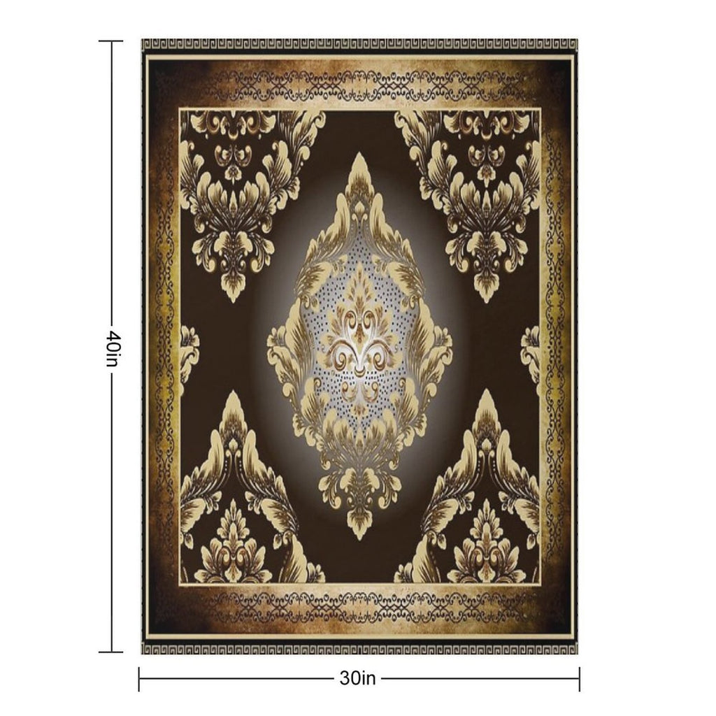 Vintage Style Floral Rustic Greek Key Comfort Throw Blanket