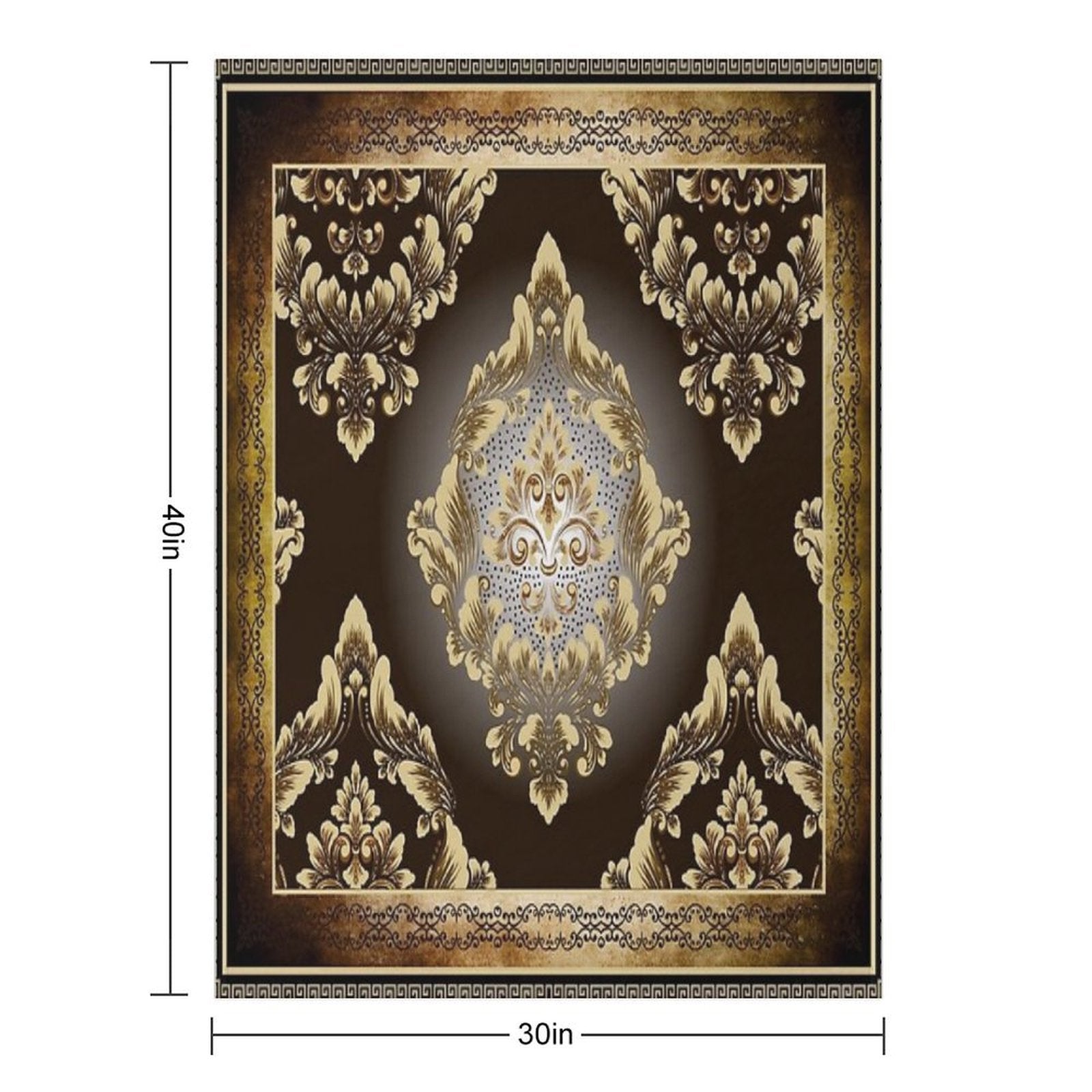 Vintage Style Floral Rustic Greek Key Comfort Throw Blanket