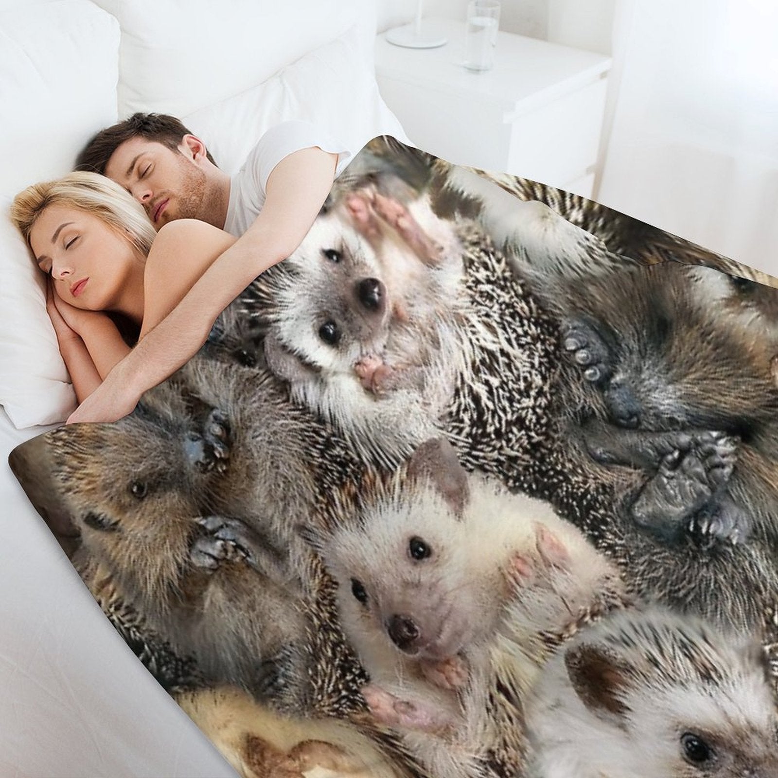 Hedgehogs Compact Throw Blanket
