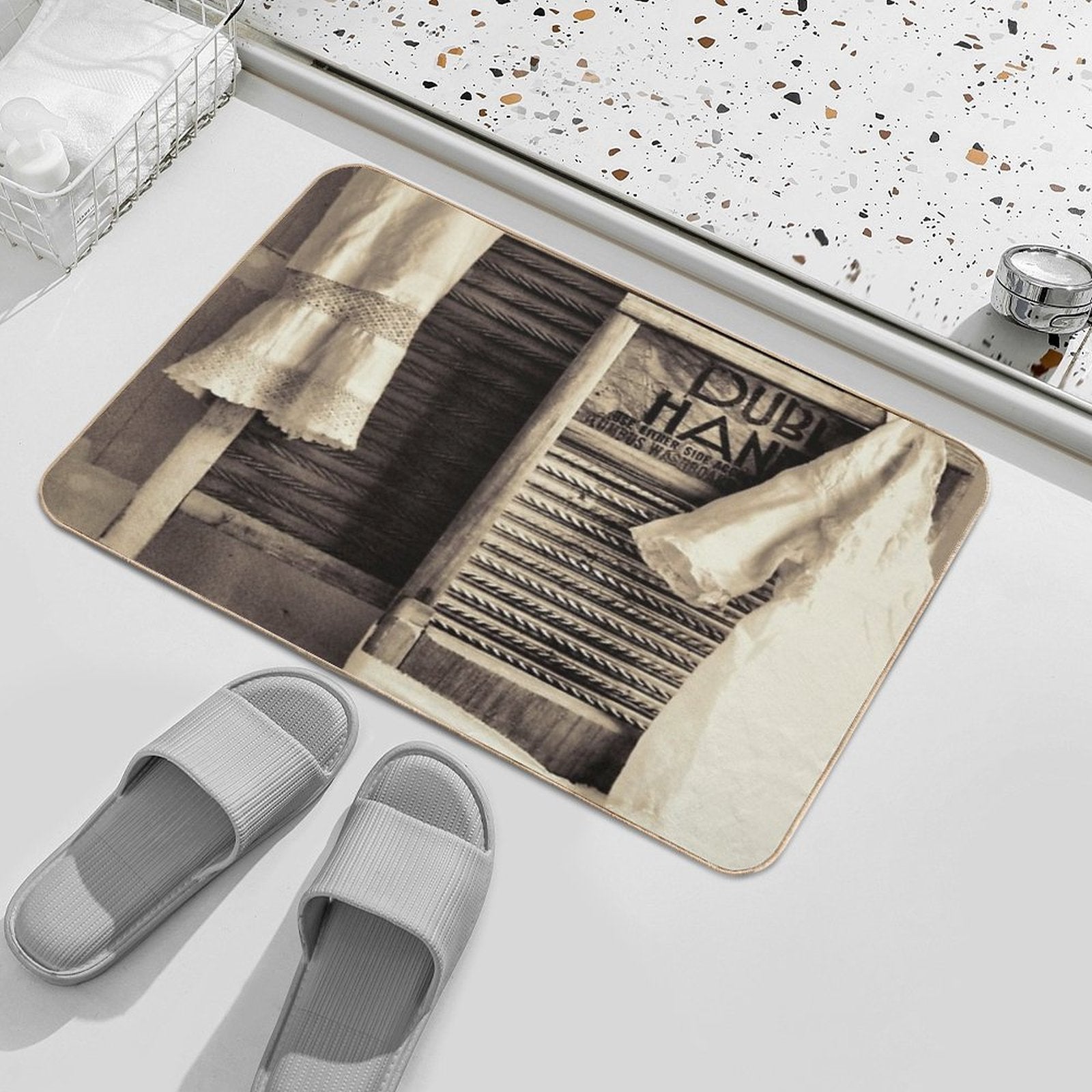 Vintage Laundry Room  Long-Lasting Bath Mat