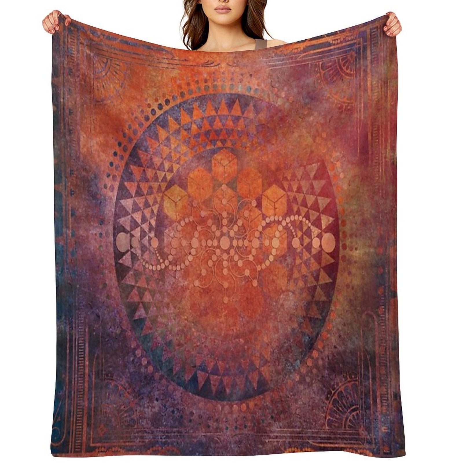 Desert Crop Circle Sustainable Throw Blanket
