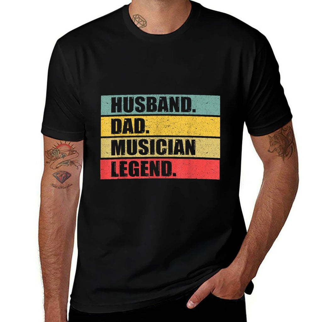 Husband Dad Musician Quote Music Vintage Fathers Day  Graphic-printed T-Shirt