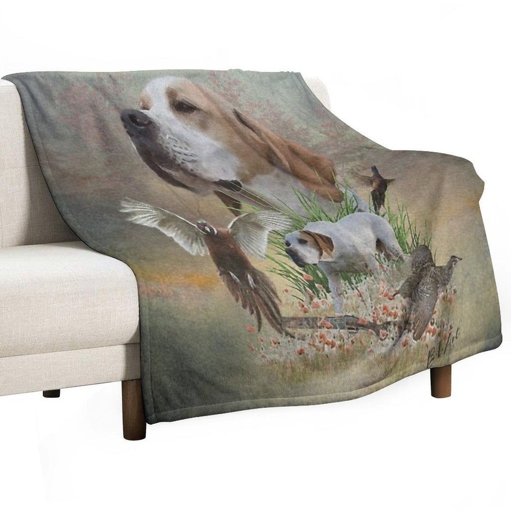Pheasant Hunting with Pointers (Art) All-season Throw Blanket
