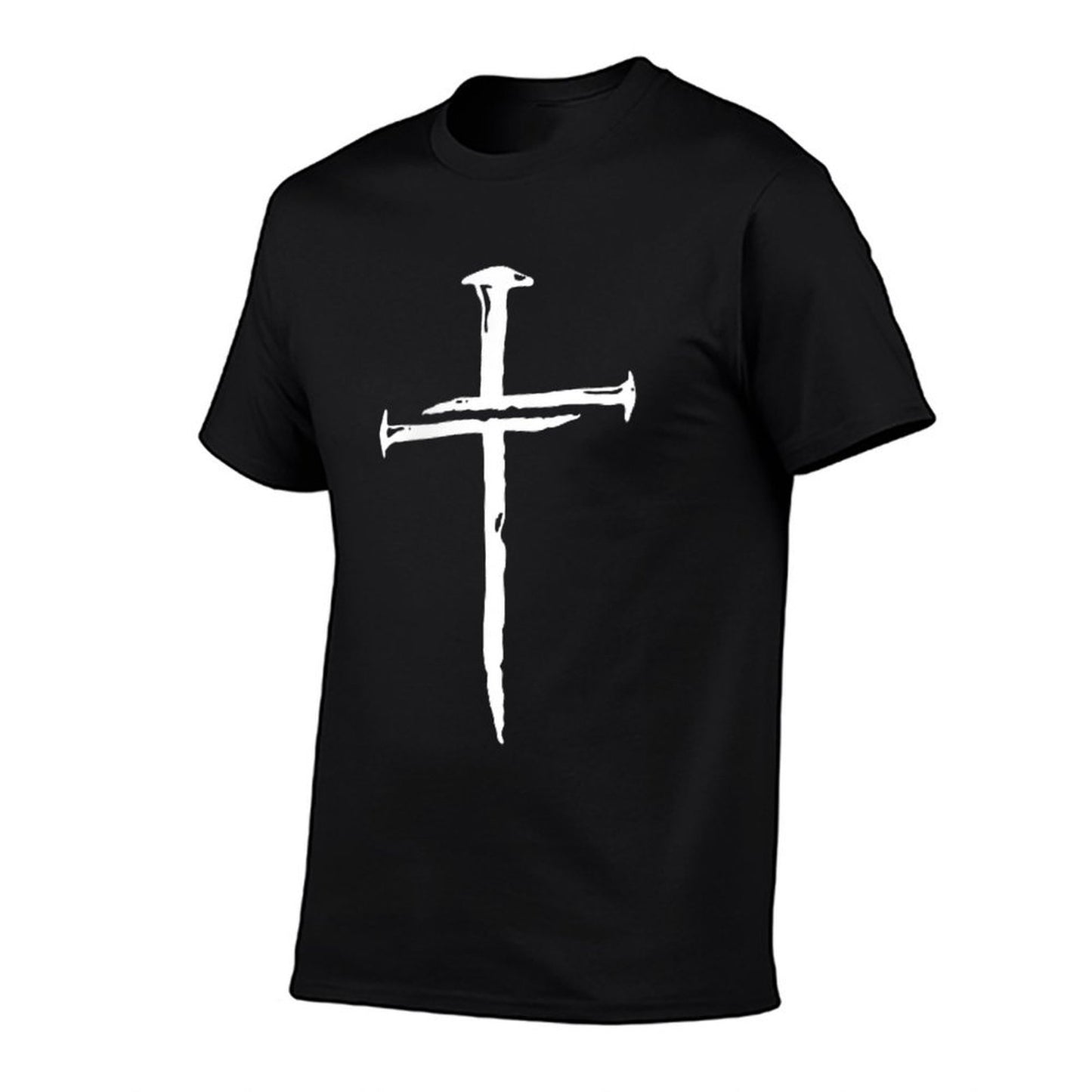 Modern Christian Faith Apparel Gifts Christian Minimalist Religious Jesus Christ Three Nails Cross  Heathered Texture T-Shirt