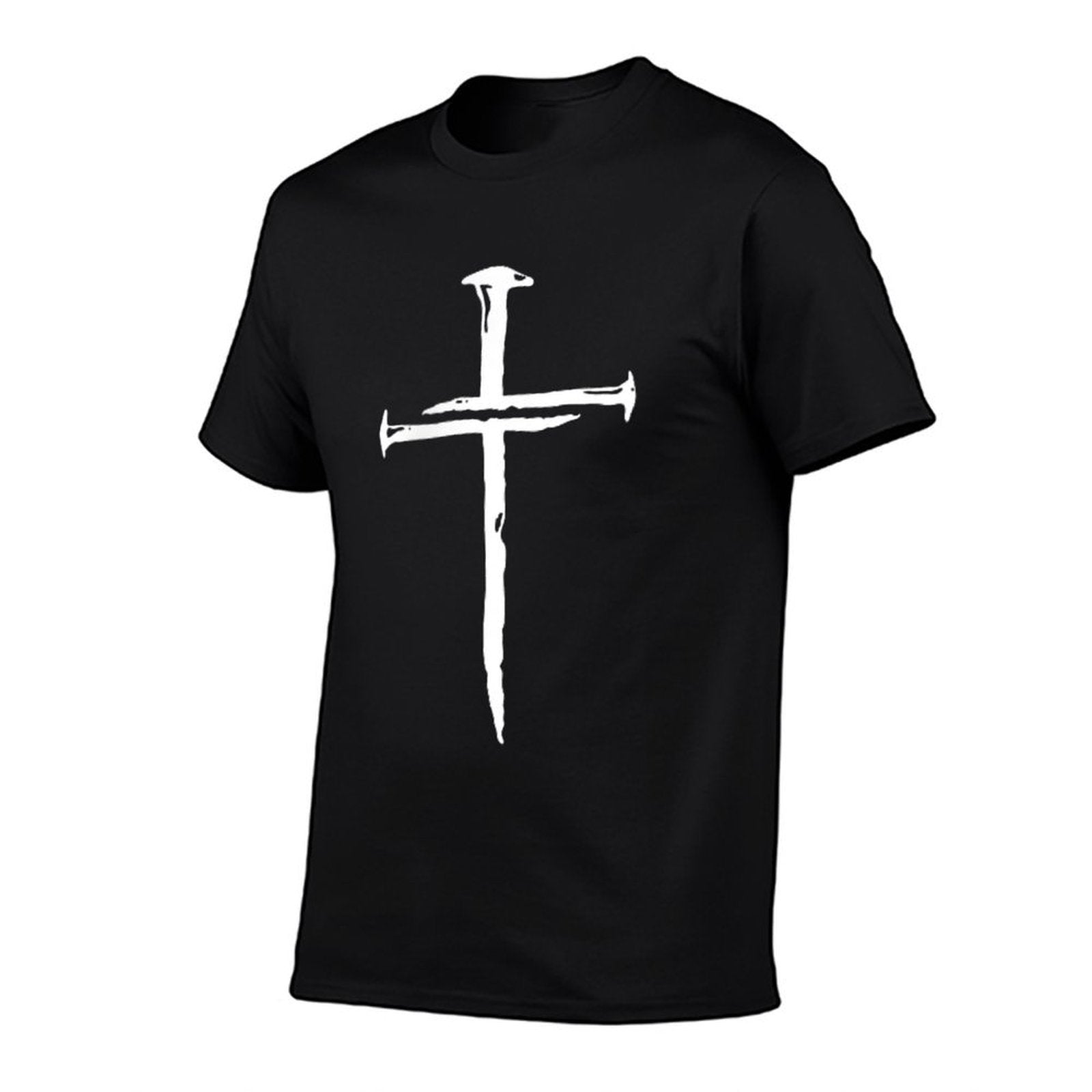 Modern Christian Faith Apparel Gifts Christian Minimalist Religious Jesus Christ Three Nails Cross  Heathered Texture T-Shirt