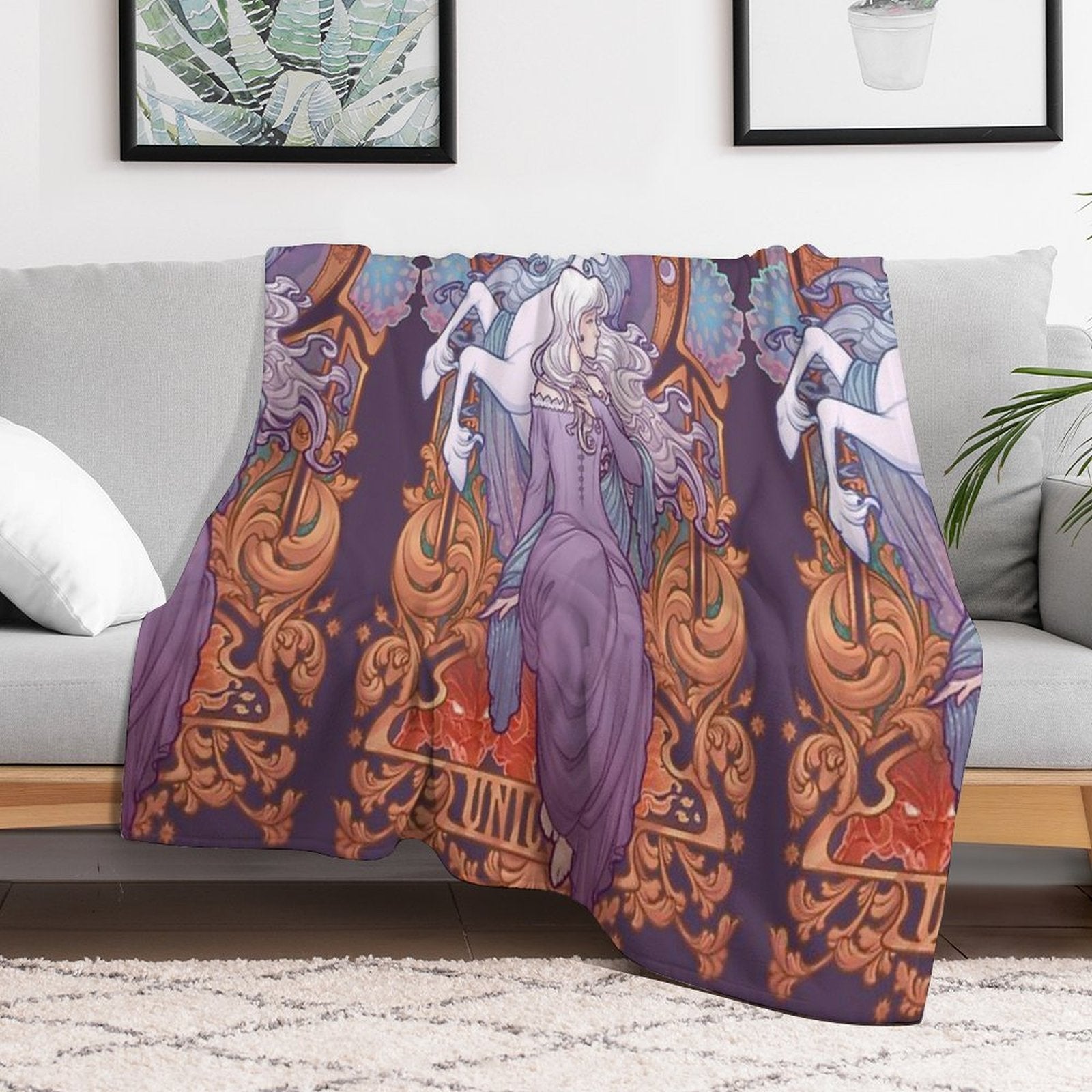 Lady Amalthea - The Last Unicorn Compact Throw Blanket