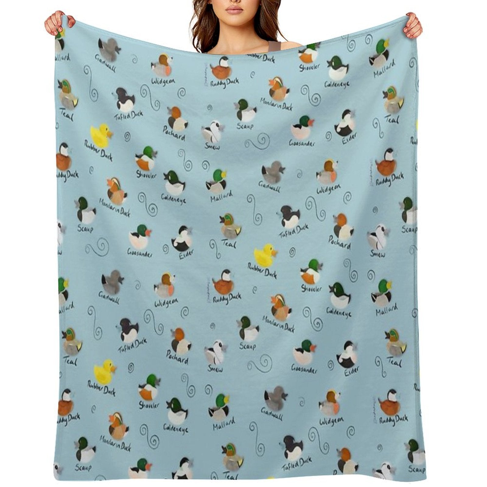 British Ducks Pattern Machine-washable Throw Blanket