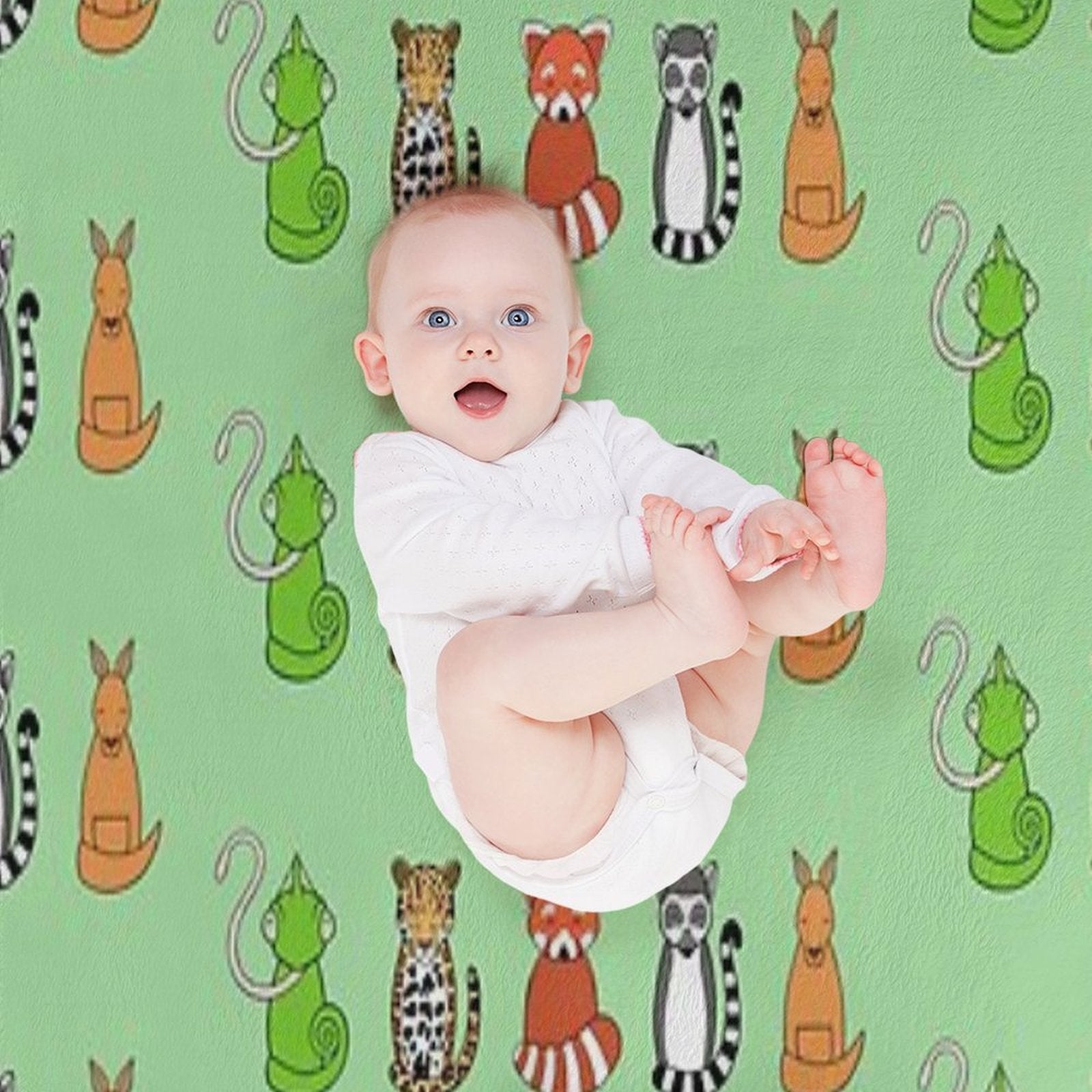 Exotic Critter Line-up Anti-pilling Throw Blanket