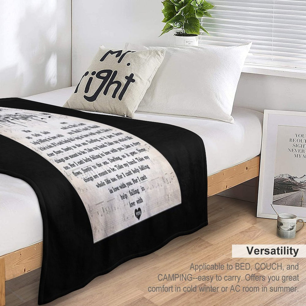 Elvis Presley - Can't Help Falling In Love Lyrics Lovers Shrink-resistant Throw Blanket