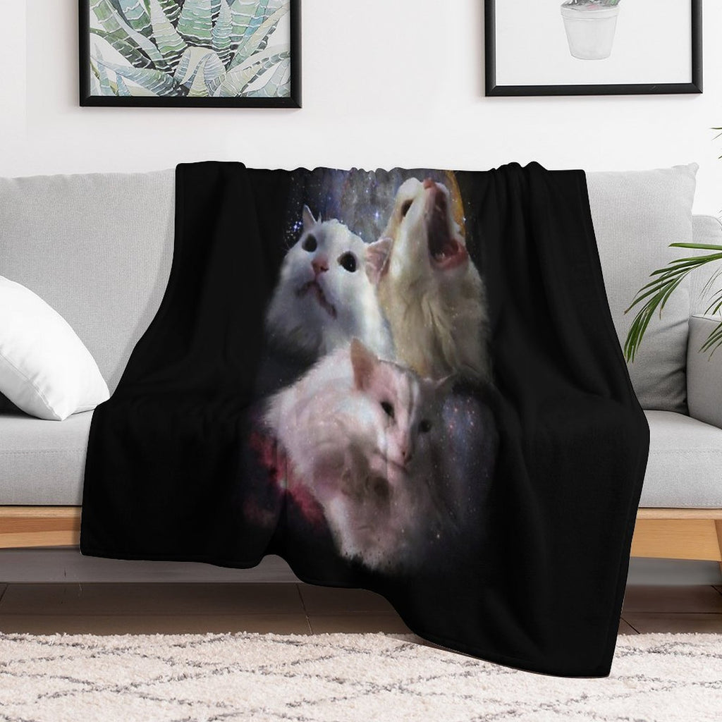 Triple Thurston Moon Cats! Wrinkle-free Throw Blanket