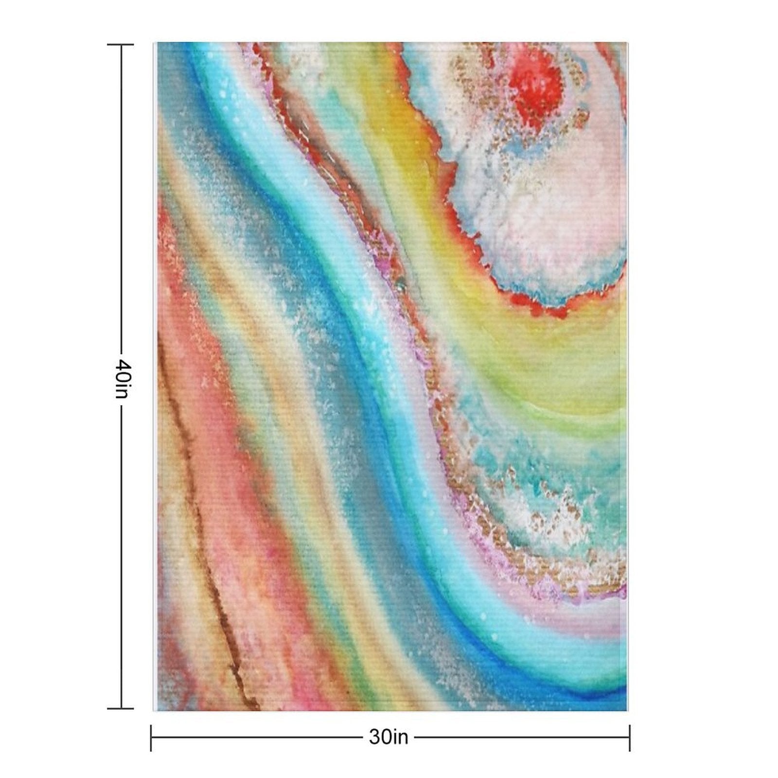 AGATE Inspired Watercolor Abstract 01 Quick-dry Throw Blanket