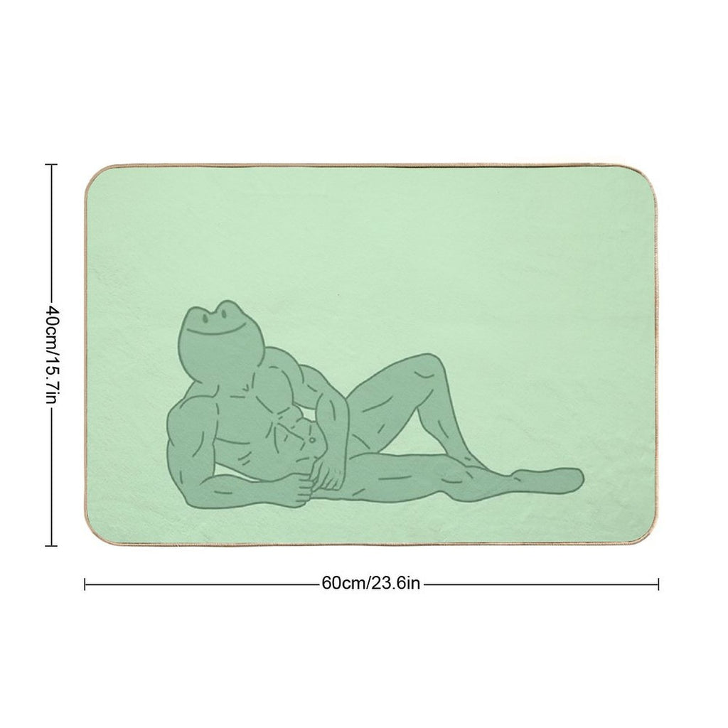 Buff Frog Icon Six, Take A Breather  Easy To Clean Bath Mat