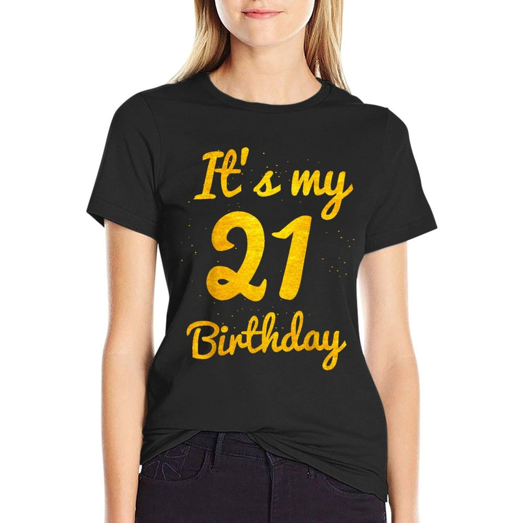 Happy 21 Years Old Birthday It's My 21st Birthday 21st Bday  Rolled Sleeves T-Shirt