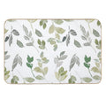White Watercolor Leaves Pattern  Non-Slip Bath Mat