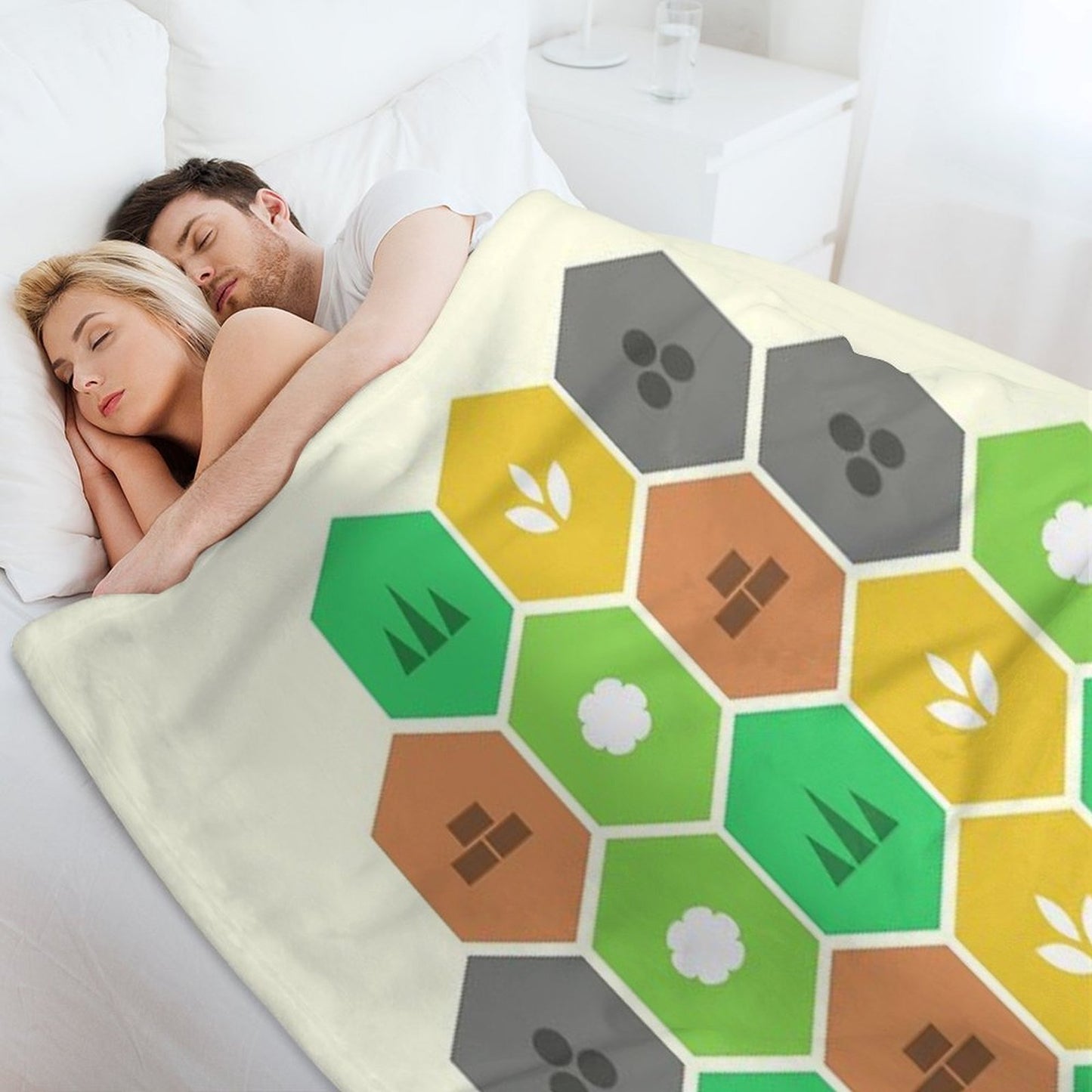 Minimalist Settlers Tile Board Games Easy Care Throw Blanket