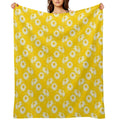 Daisies on A Light Yellow Background Gift-ready Throw Blanket