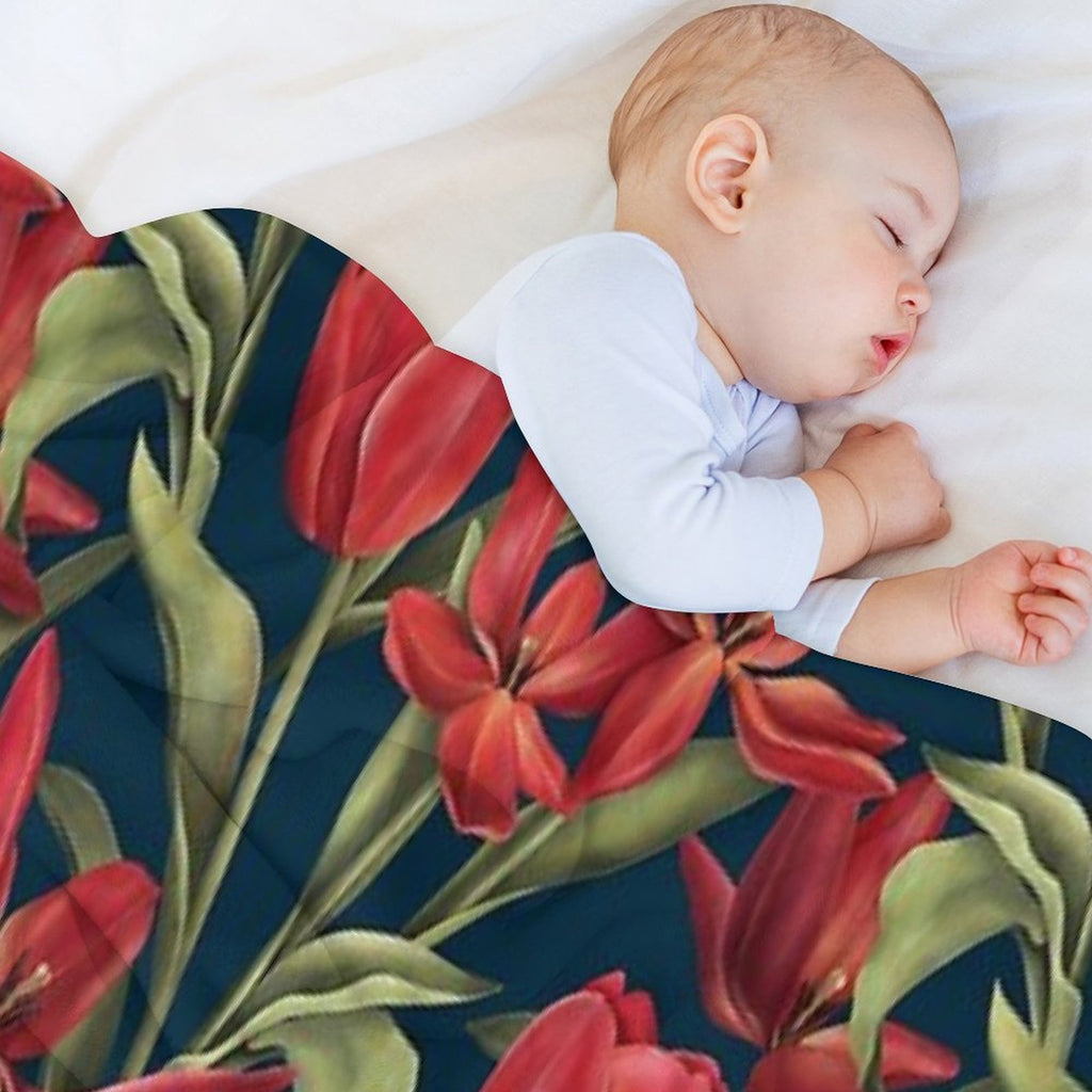 The Red Garden Plush Throw Blanket