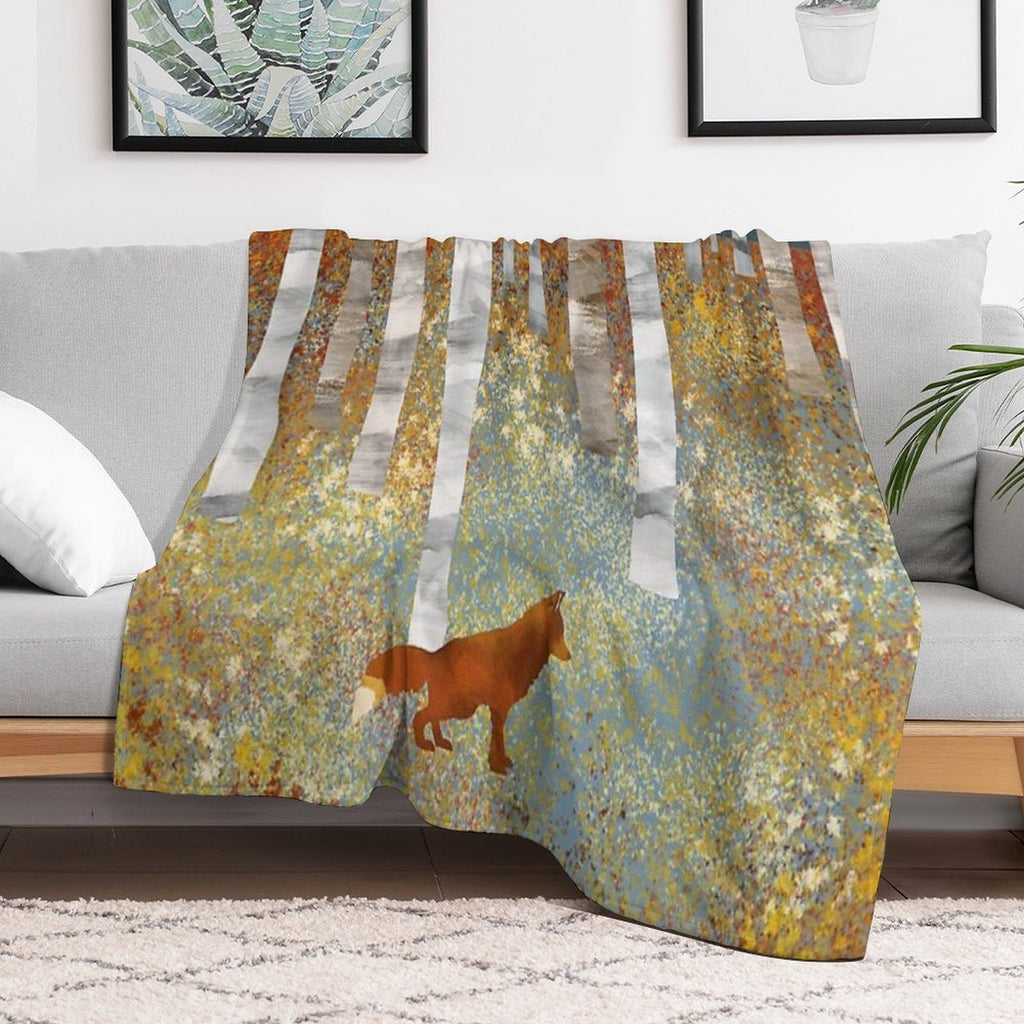 Autumn Fox Multi-functional Throw Blanket