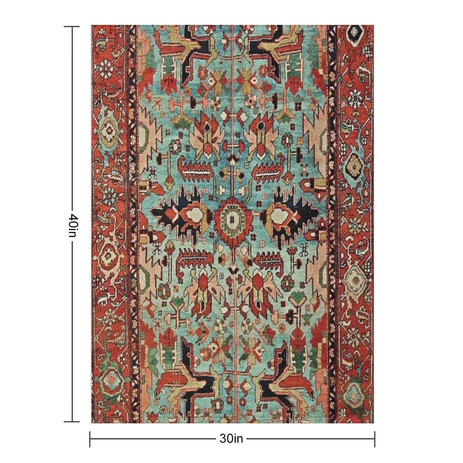 Antique Heriz Persian Carpet Print Lightweight Throw Blanket