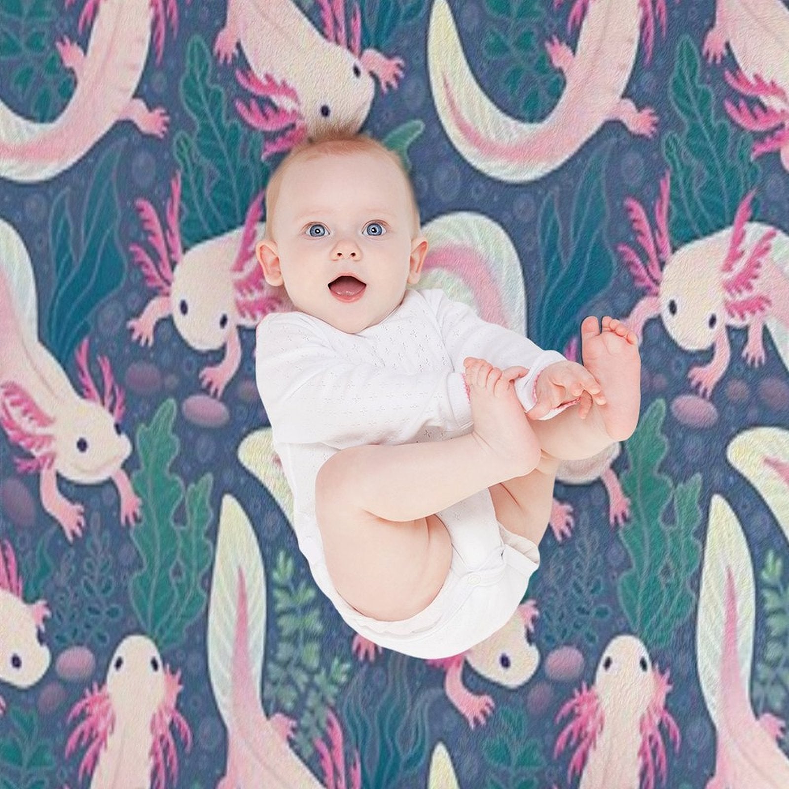 Axolotls Machine-washable Throw Blanket