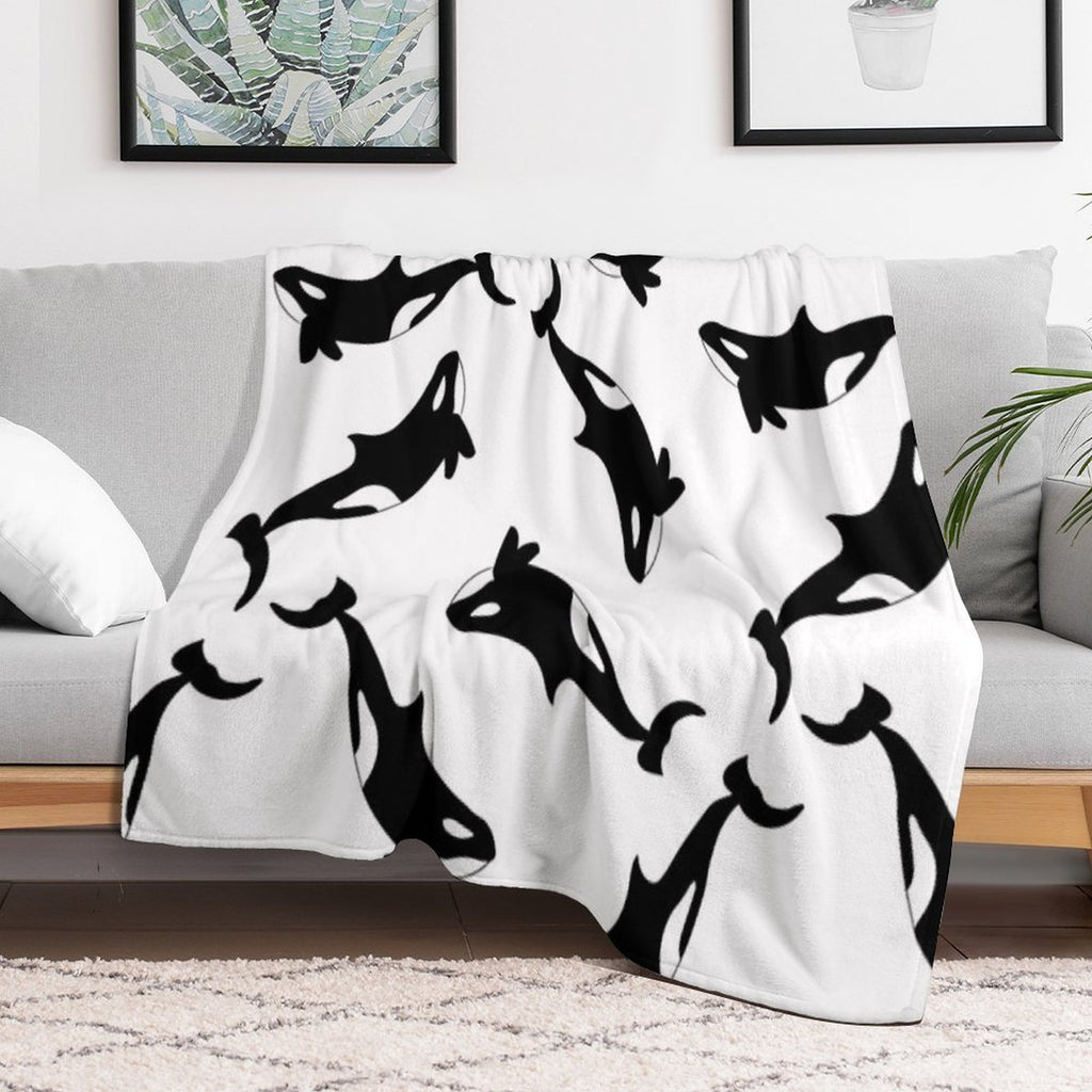 Orca Killer Whale Eco-conscious Throw Blanket
