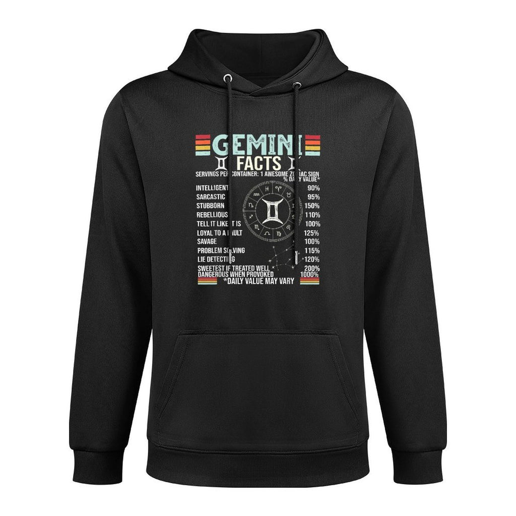 Vintage Astrology May June Birthday Zodiac Sign Retro Gemini Cotton-Polyester Blend Hoodie