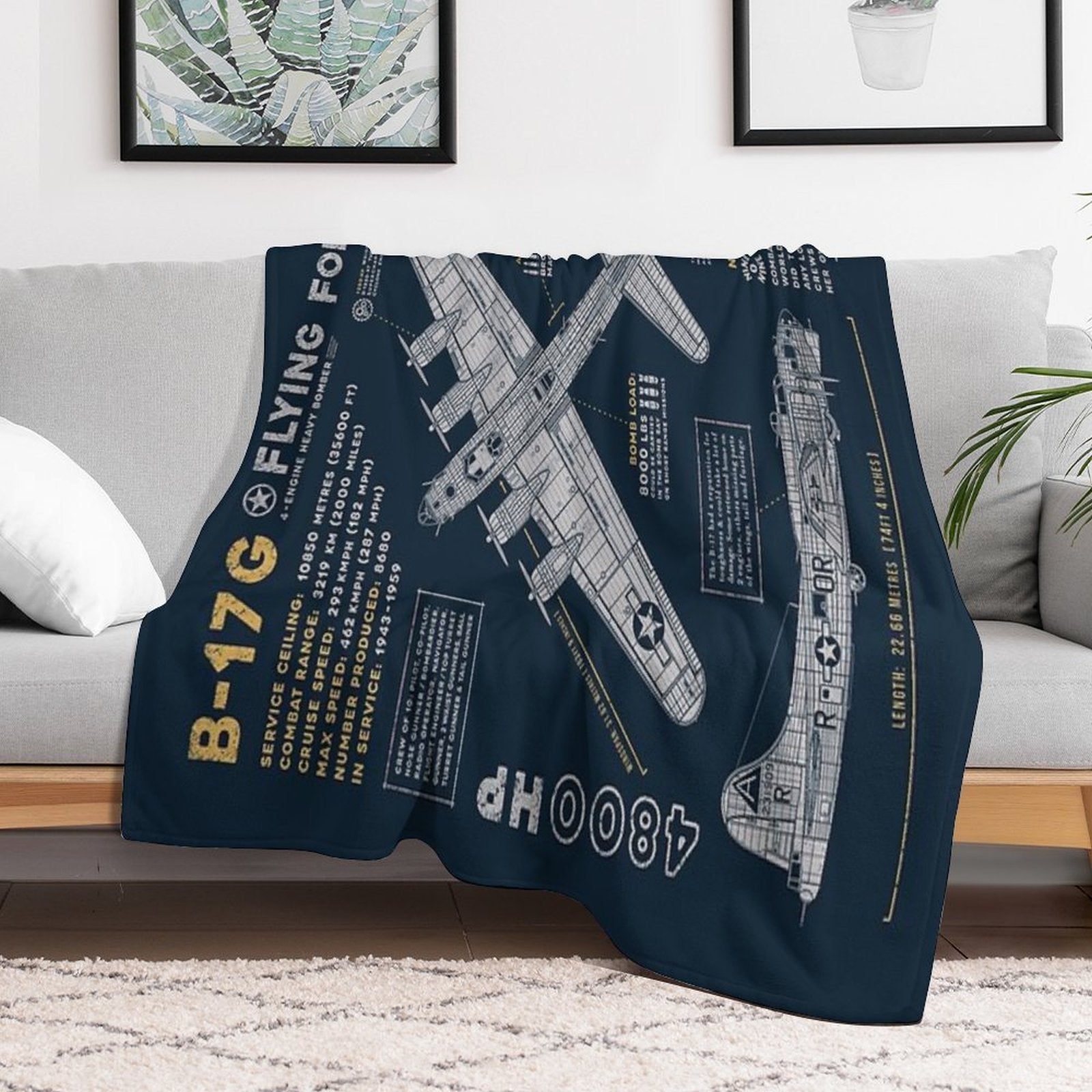 B-17 Flying Fortress Machine-washable Throw Blanket
