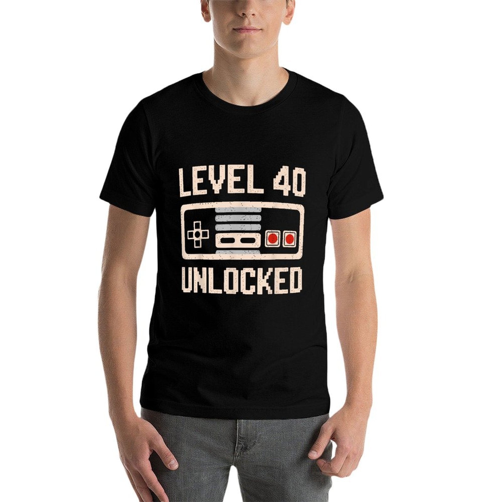 Level 40 Unlocked Video Gamer Vintage 40th Birthday Gift  Oversized Silhouette T-Shirt