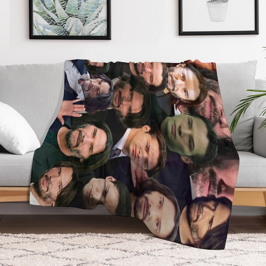 Keanu Reeves Photo Collage Premium Throw Blanket