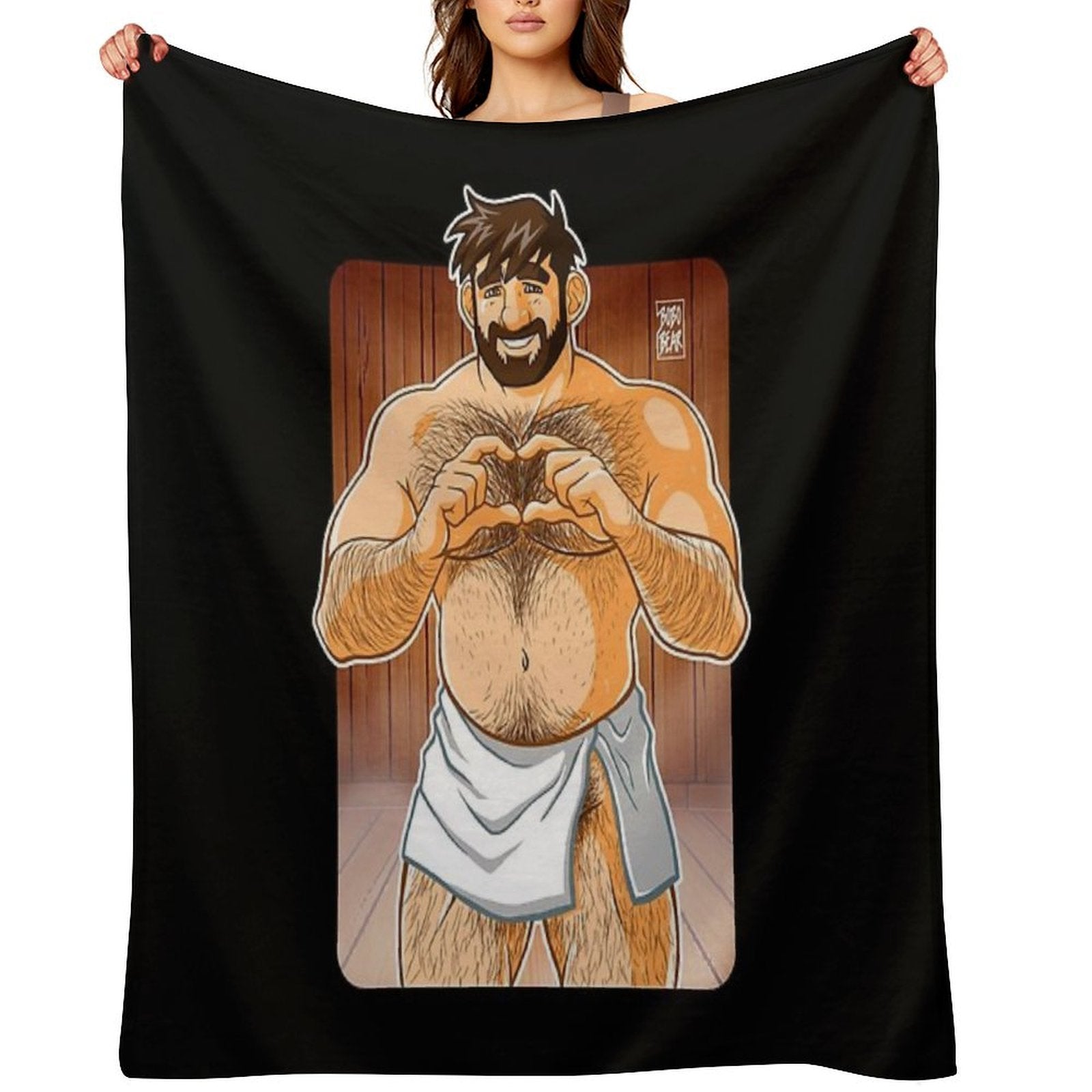 ADAM LIKES SAUNAS Easy Care Throw Blanket