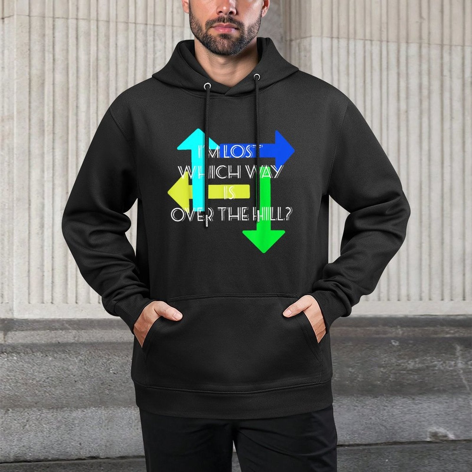Which Way Is Over The Hill Shirt 40th Birthday Machine Washable Hoodie
