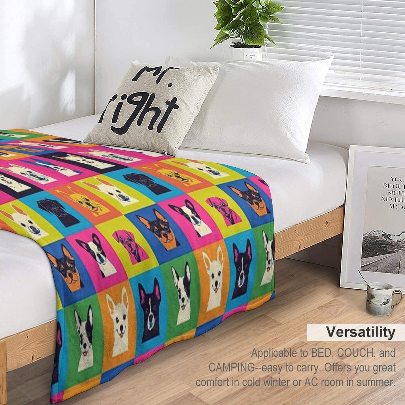 Fun And Colorful Pet Pattern Design Anti-pilling Throw Blanket
