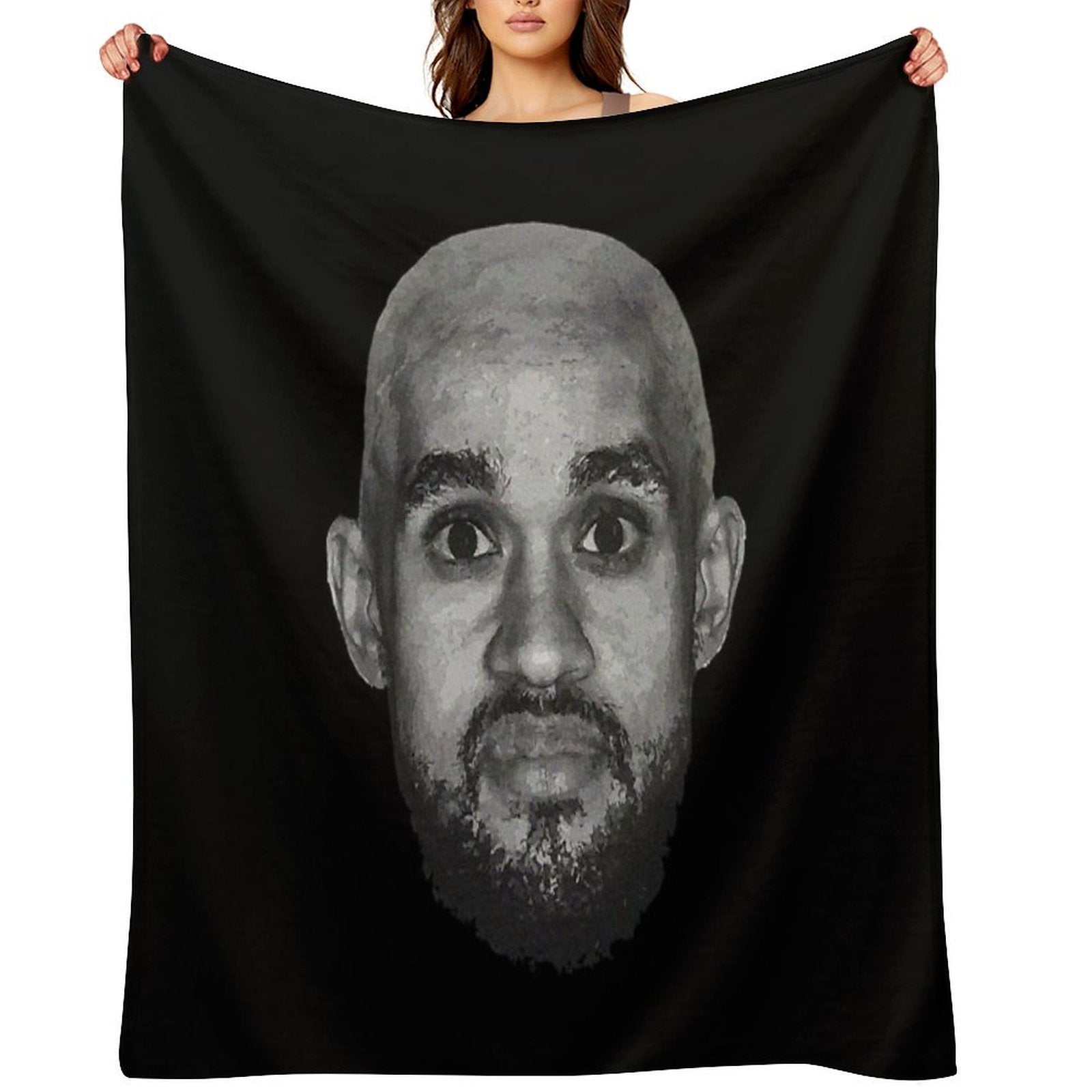 Bald Derrick White Funny Vintage Face Lightweight Throw Blanket